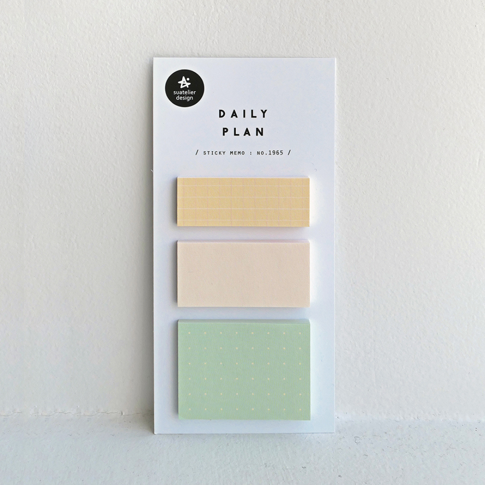 Suatelier Daily Plan Sticky Memo - .51 Pastel Grid (3) — side view