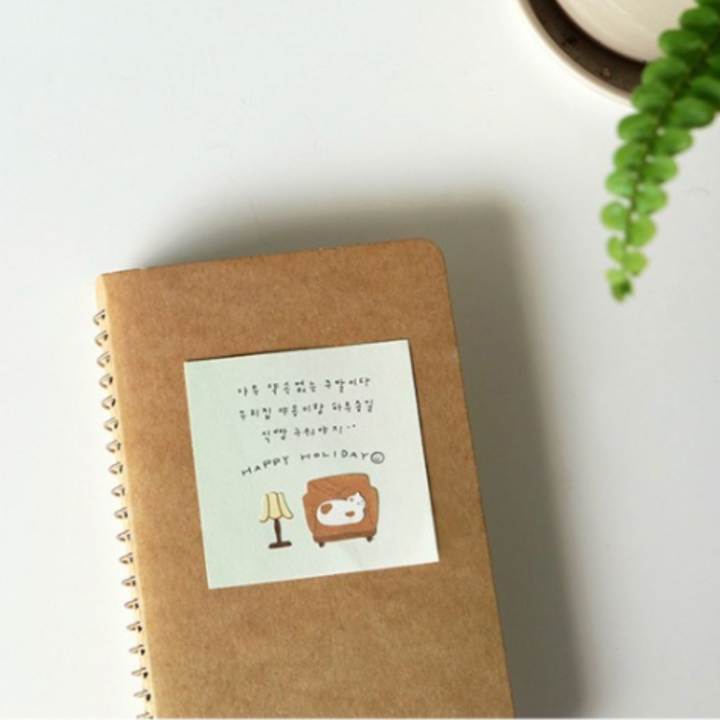 Suatelier Daily Plan Sticky Memo - .52 Gradation Green (2) — flat lay