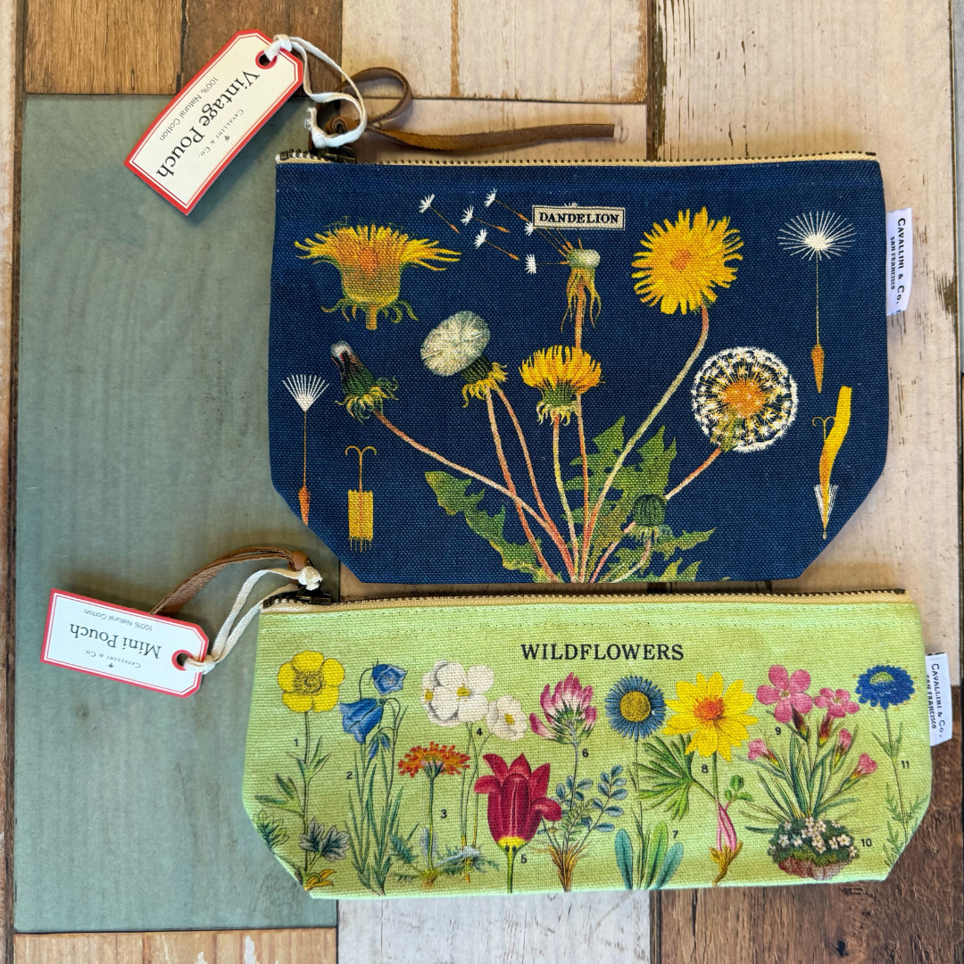 Cavallini Vintage Mini Pouch - Wildflowers — detail view