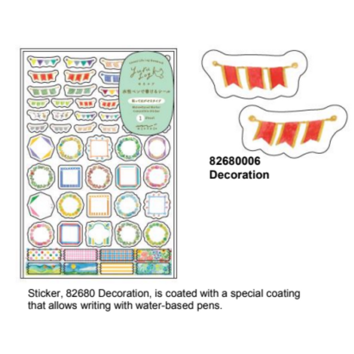 Midori Yuru Log Sticker (1 Sheet) - Decoration — close-up