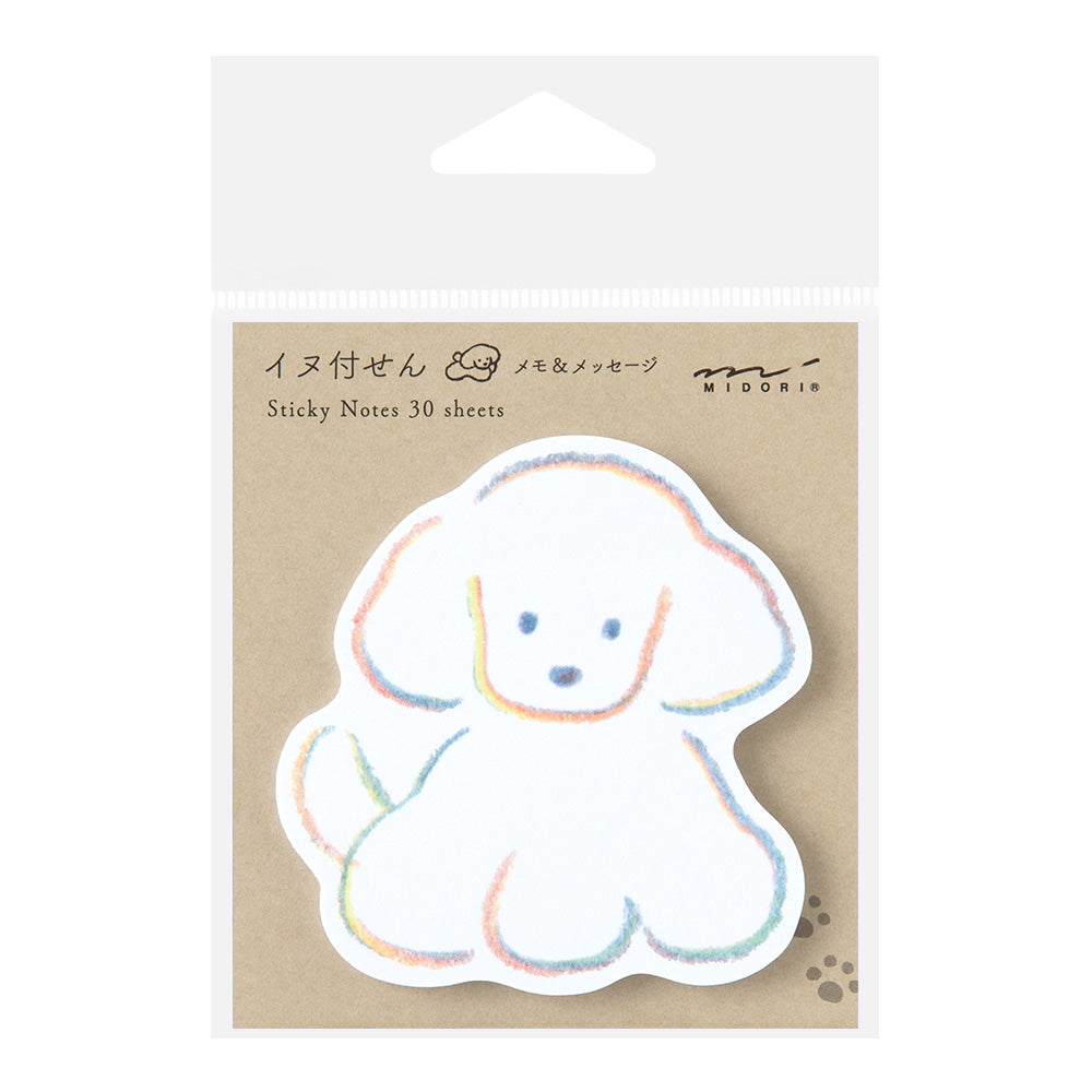 Midori Sticky Notes - Die-Cut Dog — front view