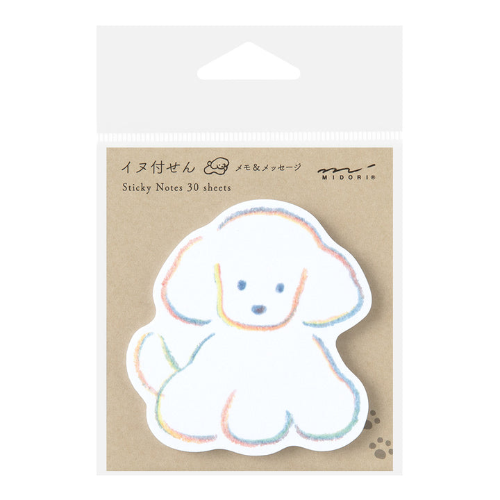Midori Sticky Notes - Die-Cut Dog — front view