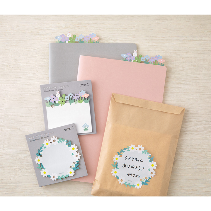 Midori Sticky Notes - Die Cutting Flower Garden — detail view