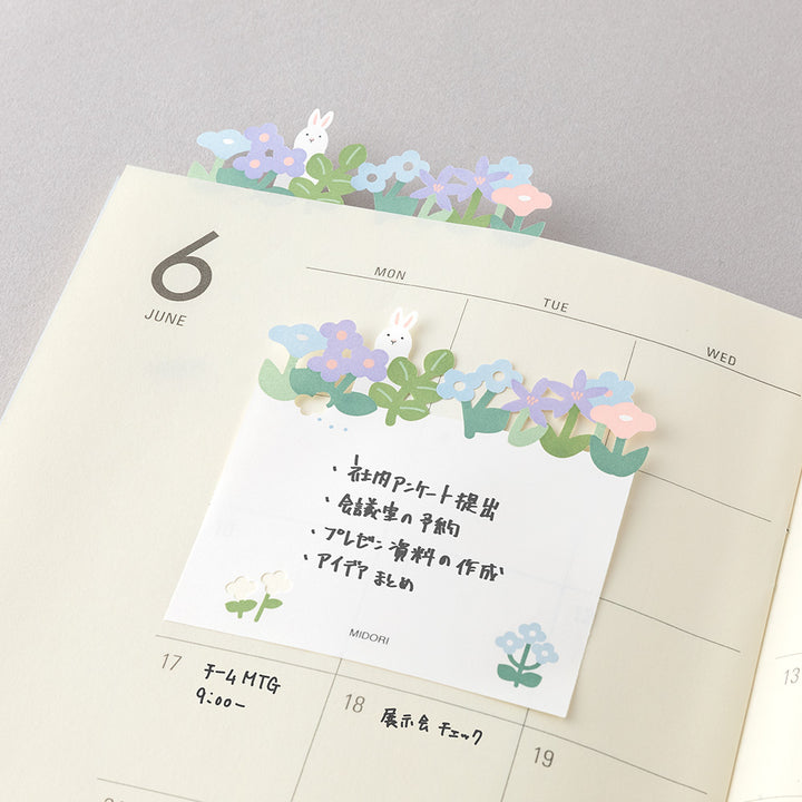 Midori Sticky Notes - Die Cutting Flower Garden — angle view