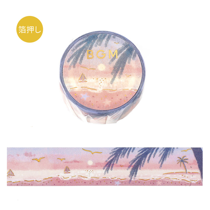 BGM Foil Stamping Masking Tape: Dreamscape - Coast — roll front