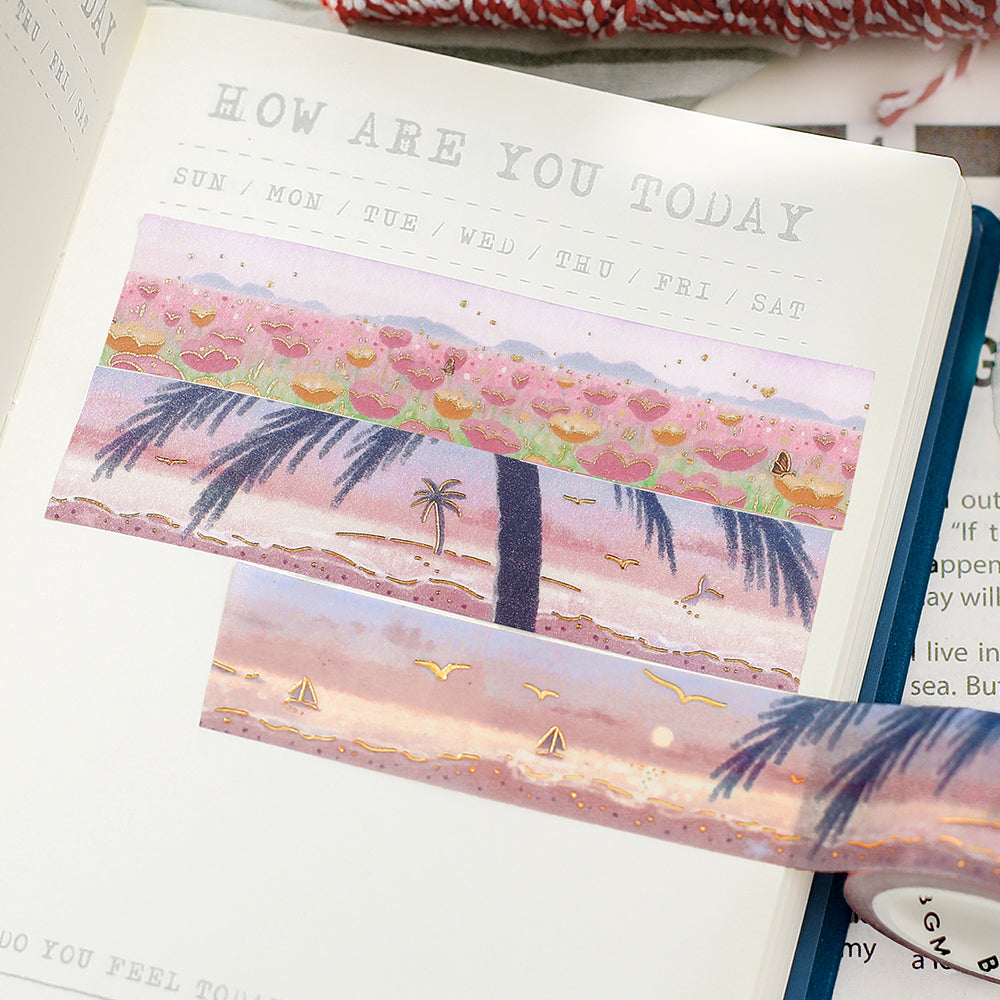 BGM Foil Stamping Masking Tape: Dreamscape - Coast — applied on surface