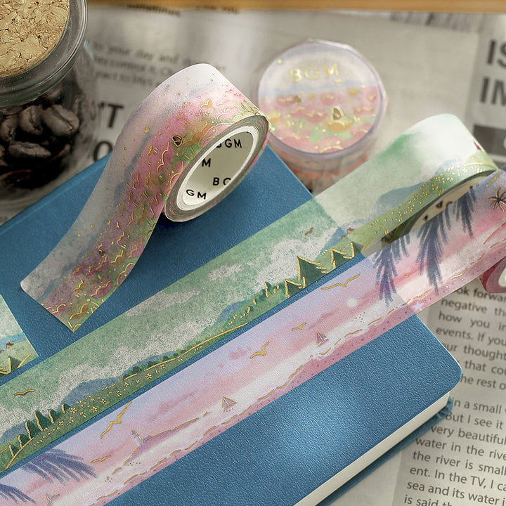 BGM Foil Stamping Masking Tape: Dreamscape - Field — with packaging