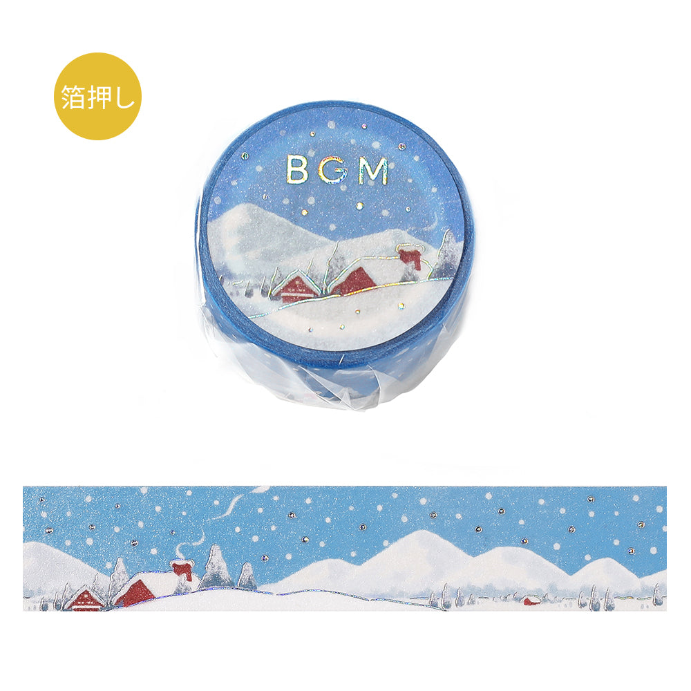 BGM Foil Stamping Masking Tape: Dreamscape - Snow Country — roll front