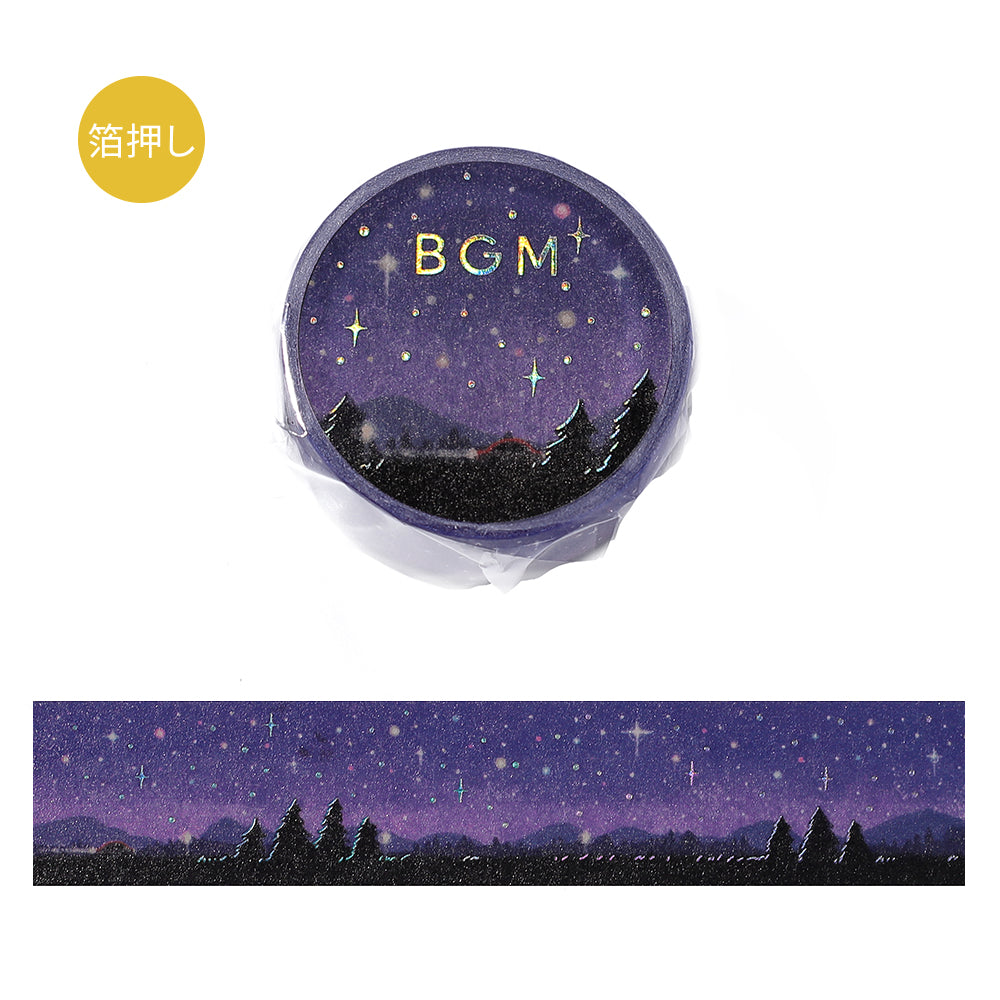 BGM Foil Stamping Masking Tape: Dreamscape - Starry Sky — roll front
