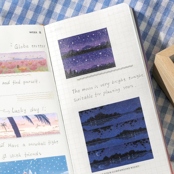 BGM Foil Stamping Masking Tape: Dreamscape - Starry Sky — applied on surface