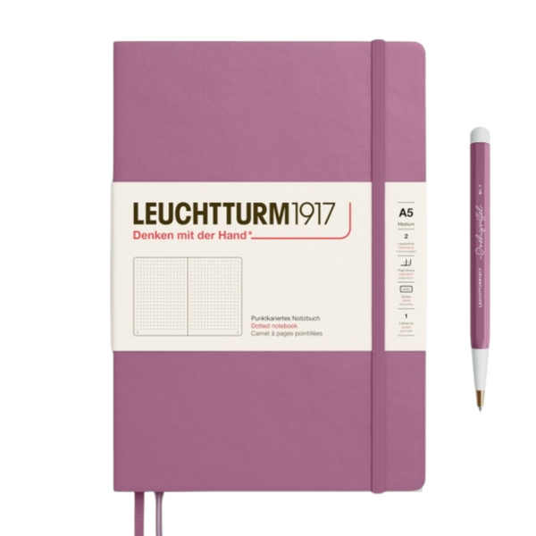 Leuchtturm1917 A5 Medium Hardcover Notebook in Dotted / Dusty Rose — Leuchtturm1917 notebook — quality writing journal with premium paper, at Cityluxe Singapore stationery store