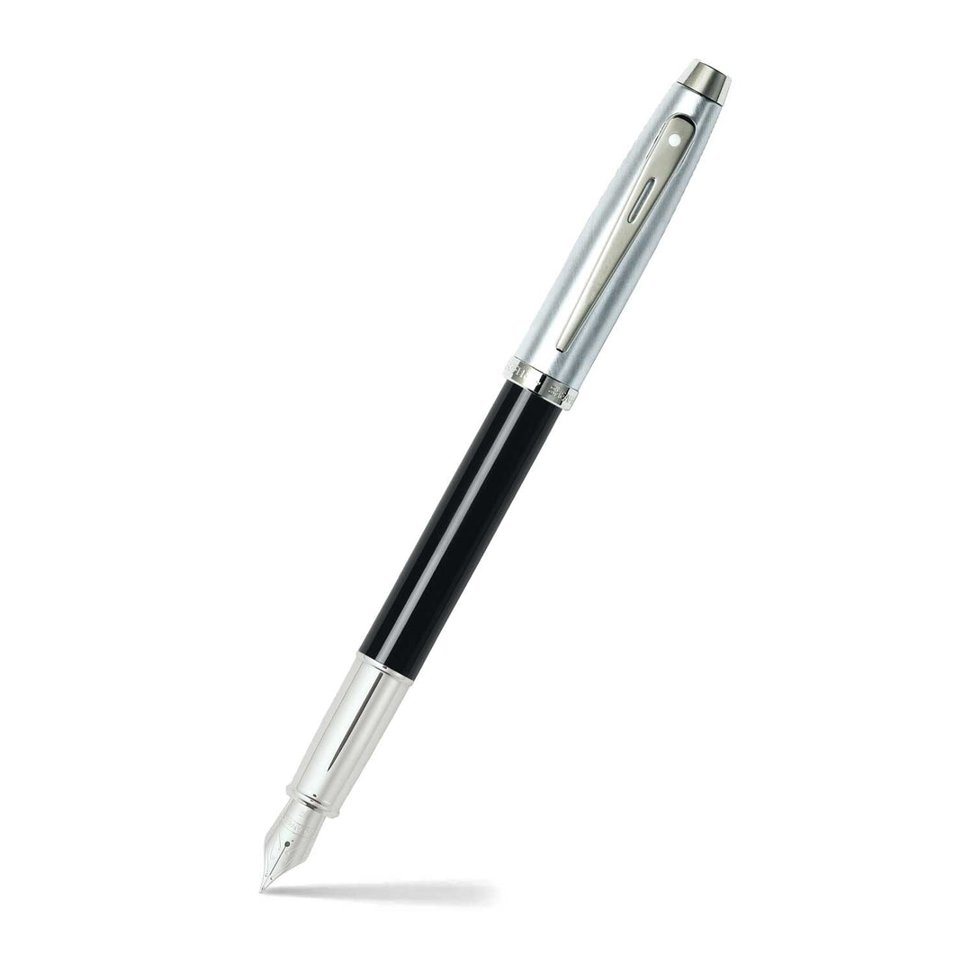 Sheaffer 100 E9313 Black and Chrome  With Chrome Trims Fountain Pen (WW30) — Sheaffer fountain pen — precision nib writing instrument, at Cityluxe Singapore stationery store