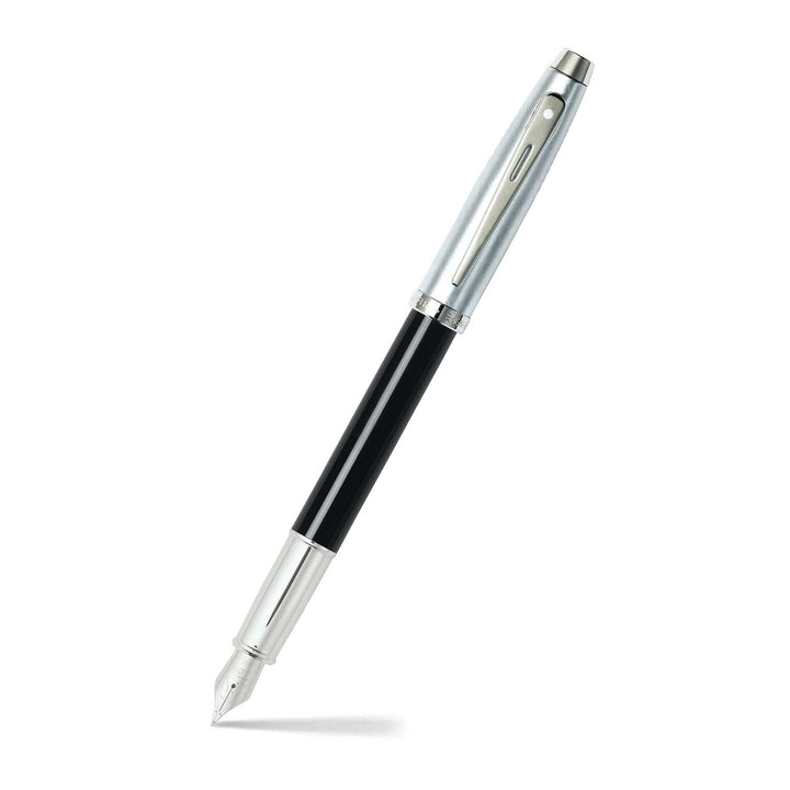 Sheaffer 100 E9313 Black and Chrome  With Chrome Trims Fountain Pen (WW30) — Sheaffer fountain pen — precision nib writing instrument, at Cityluxe Singapore stationery store