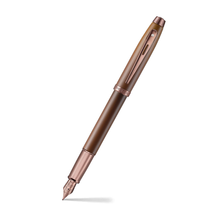 Sheaffer 100 E9374 Coffee Edition With PVD Trims Fountain Pen (WW30 Coffee) — Sheaffer fountain pen — precision nib writing instrument, at Cityluxe Singapore stationery store