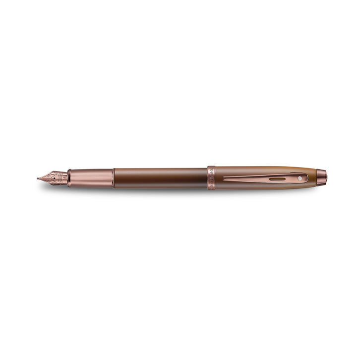 Sheaffer 100 E9374 Coffee Edition With PVD Trims Fountain Pen (WW30 Coffee) — Sheaffer fountain pen — precision nib writing instrument, at Cityluxe Singapore stationery store