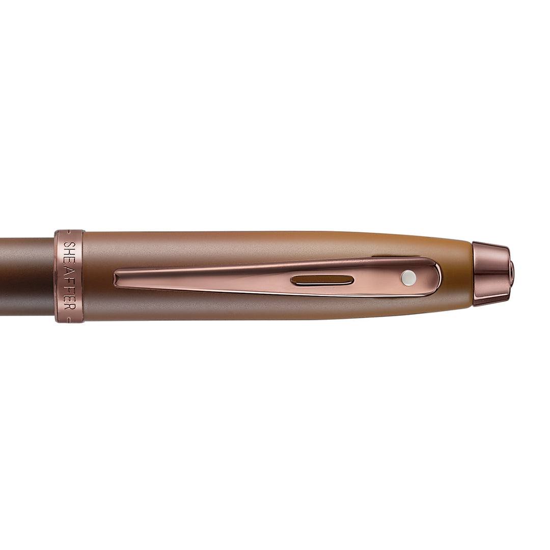 Sheaffer 100 E9374 Coffee Edition With PVD Trims Fountain Pen (WW30 Coffee) — Sheaffer fountain pen — precision nib writing instrument, at Cityluxe Singapore stationery store