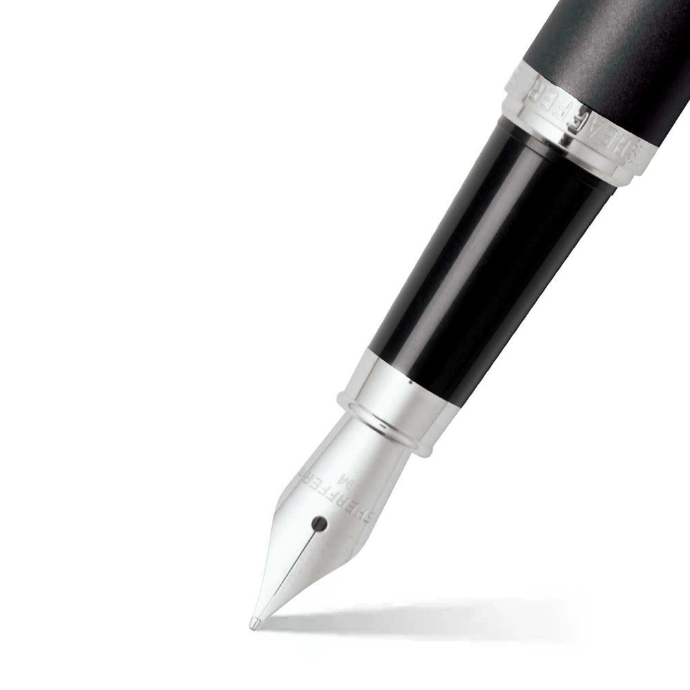 Sheaffer  VFM E9405 Matte Black With Chrome Trims Fountain Pen (WW31) — Sheaffer fountain pen — precision nib writing instrument, at Cityluxe Singapore stationery store