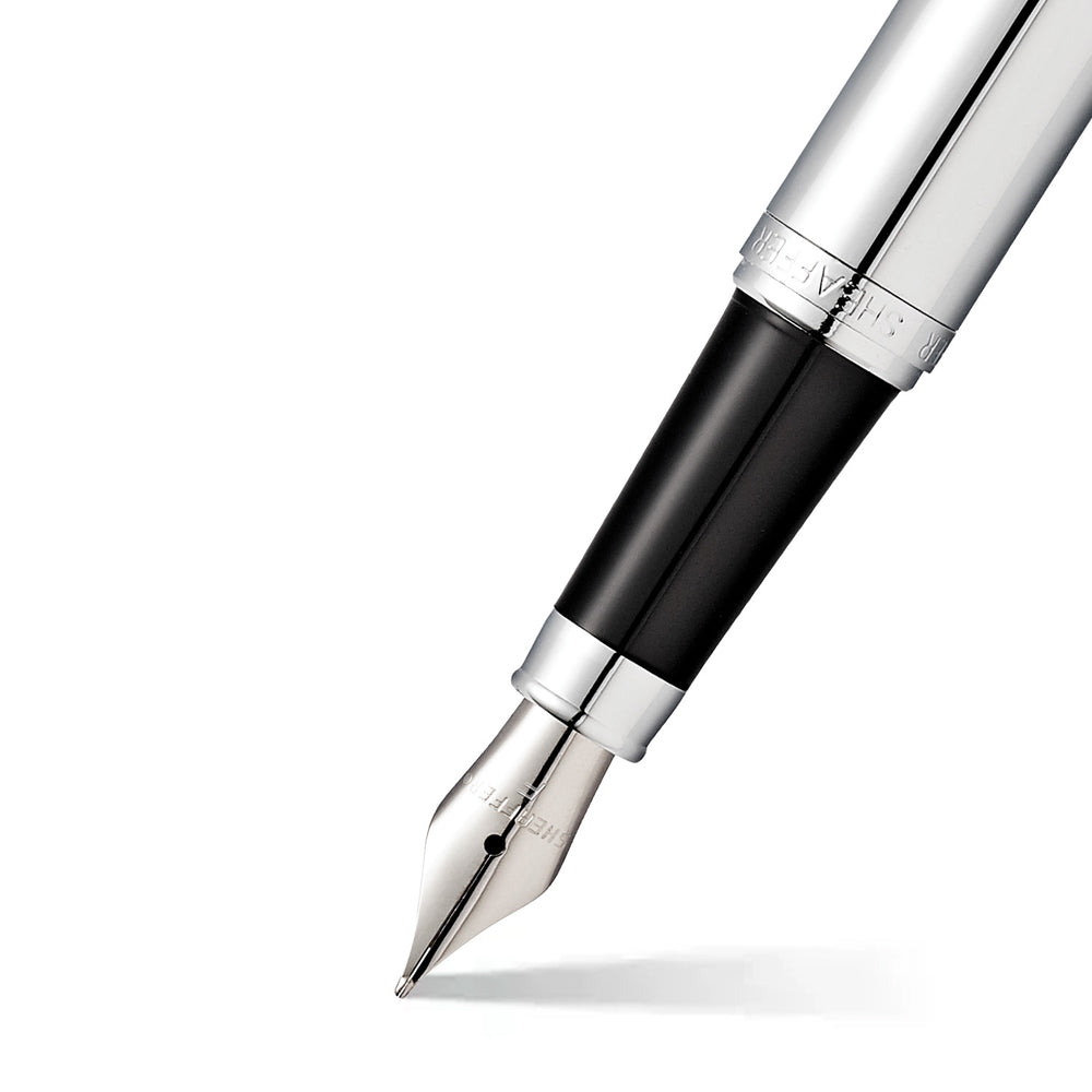 Sheaffer  VFM E9421 Polished Chrome With Chrome Trims Fountain Pen (WW31) — Sheaffer fountain pen — precision nib writing instrument, at Cityluxe Singapore stationery store