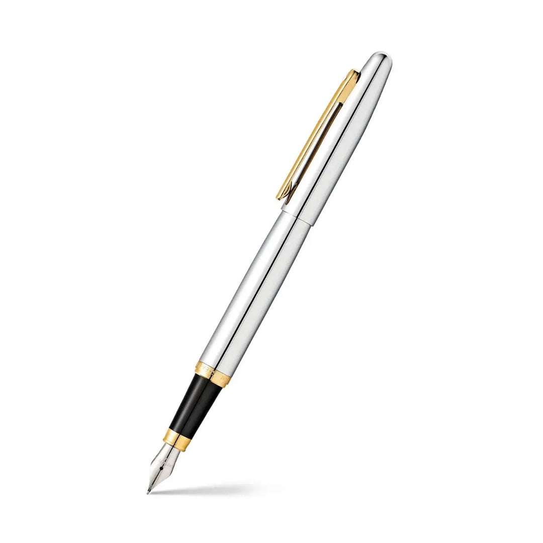 Sheaffer VFM E9422 Polished Chrome with Gold Trims Fountain Pen (WW31) — Sheaffer fountain pen — precision nib writing instrument, at Cityluxe Singapore stationery store