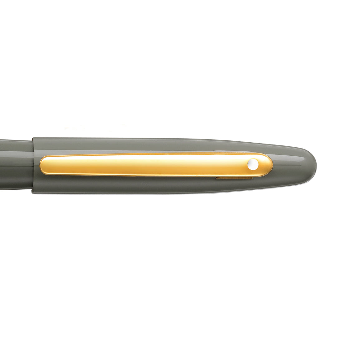 Sheaffer VFM E9427 Glossy Light Gray Fountain Pen With PVD Gold-Tone Trim in Medium Nib (WW31) — Sheaffer fountain pen — precision nib writing instrument, at Cityluxe Singapore stationery store