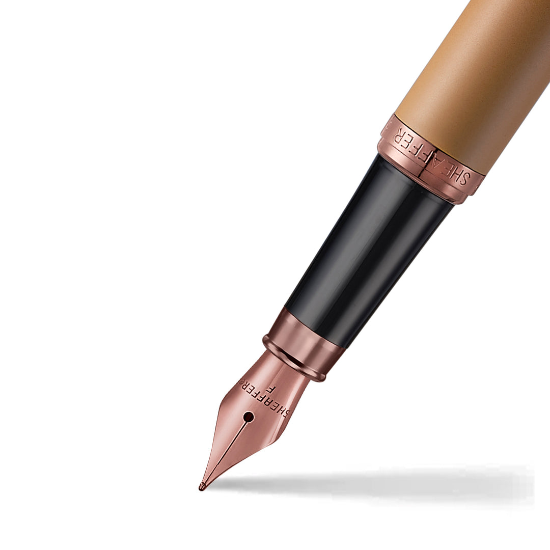 Sheaffer VFM E9428 Coffee Edition Matt Brown  With Regal Brown PVD Trims Fountain Pen (WW31 Coffee) — Sheaffer fountain pen — precision nib writing instrument, at Cityluxe Singapore stationery store