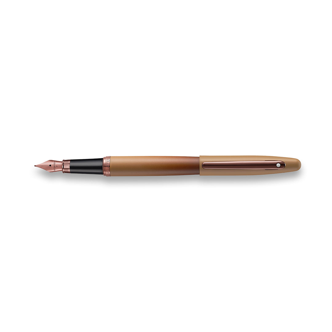 Sheaffer VFM E9428 Coffee Edition Matt Brown  With Regal Brown PVD Trims Fountain Pen (WW31 Coffee) — Sheaffer fountain pen — precision nib writing instrument, at Cityluxe Singapore stationery store