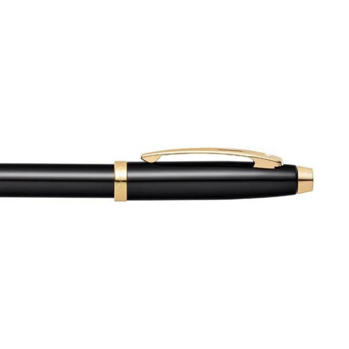 Sheaffer 100 E9322 Glossy Black With Gold Trims Rollerball Pen (WW30) — Sheaffer rollerball pen — fluid gel ink writing instrument, at Cityluxe Singapore
