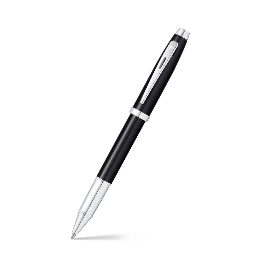 Sheaffer 100 E9338 Glossy Black Lacquer Rollerball Pen (WW30) — Sheaffer rollerball pen — fluid gel ink writing instrument, at Cityluxe Singapore