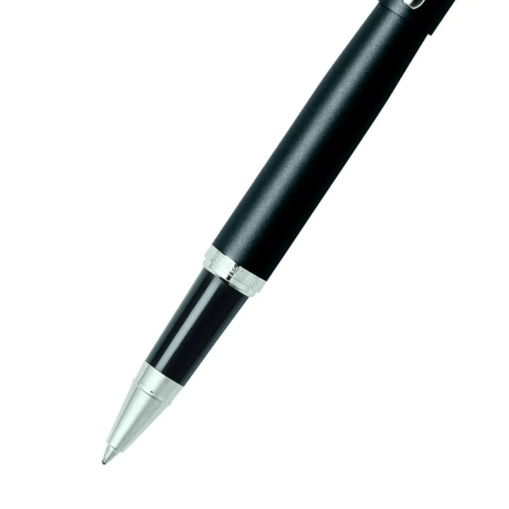 Sheaffer  VFM E9405 Matte Black With Chrome Trims Rollerball Pen (WW31) — Sheaffer rollerball pen — fluid gel ink writing instrument, at Cityluxe Singapore