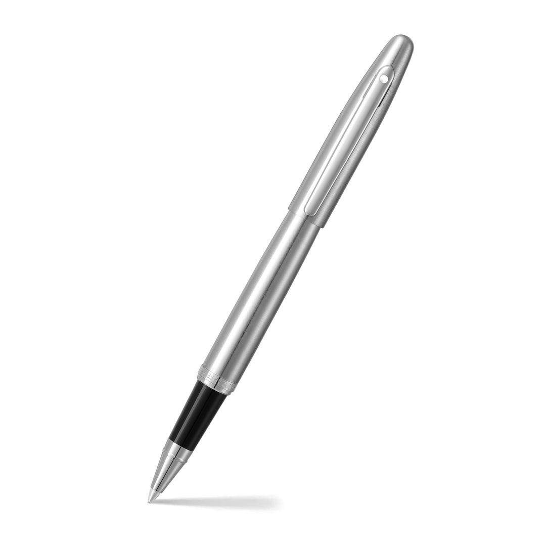 Sheaffer  VFM 9426 Brushed Chrome  With Chrome Trim Rollerball Pen (WW31) — Sheaffer rollerball pen — fluid gel ink writing instrument, at Cityluxe Singapore