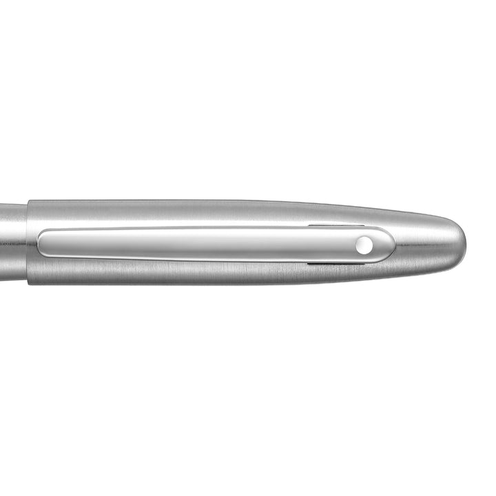 Sheaffer  VFM 9426 Brushed Chrome  With Chrome Trim Rollerball Pen (WW31) — Sheaffer rollerball pen — fluid gel ink writing instrument, at Cityluxe Singapore