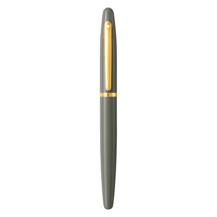 Sheaffer VFM E9427 Glossy Light Gray  With PVD Gold-Tone Trim Rollerball Pen (WW31) — Sheaffer rollerball pen — fluid gel ink writing instrument, at Cityluxe Singapore