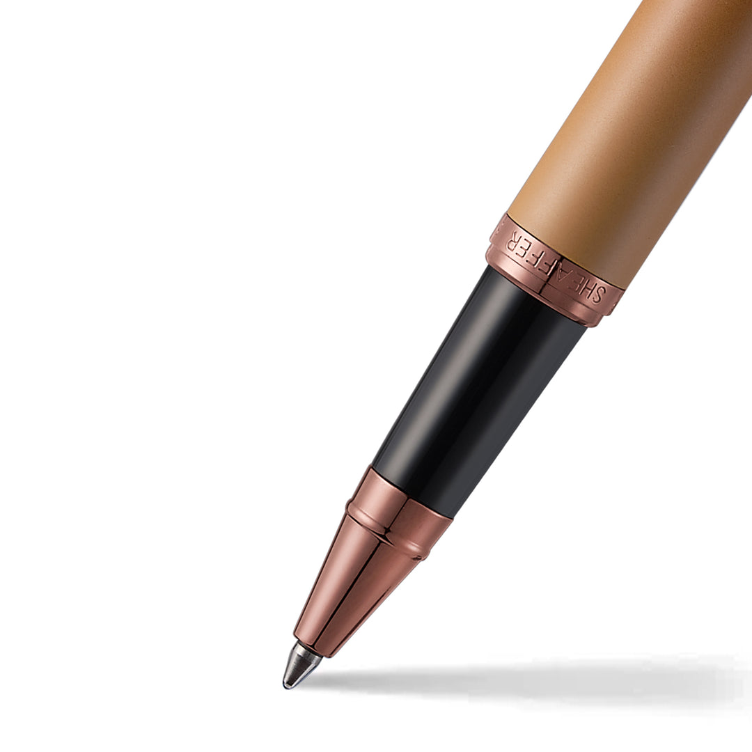 Sheaffer VFM E9428 Coffee Edition Matt Brown With Regal Brown PVD Trims Rollerball Pen (WW31 Coffee) — uncapped with cap p…