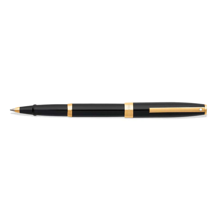 Sheaffer SAGARIS E9471 Gloss Black With Gold Tone Trim Rollerball Pen (WW30) — Sheaffer rollerball pen — fluid gel ink writing instrument, at Cityluxe Singapore