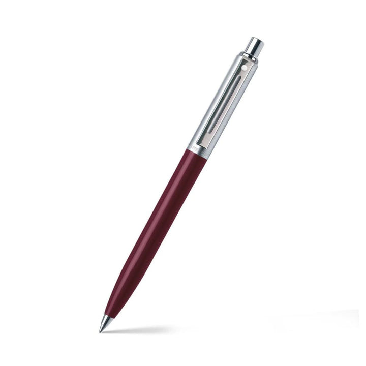 Sheaffer Sentinel Burgundy and Chrome Ballpoint Pen With Chrome Trims (WW31) — Sheaffer ballpoint pen — reliable smooth-writing everyday pen, at Cityluxe Singapore