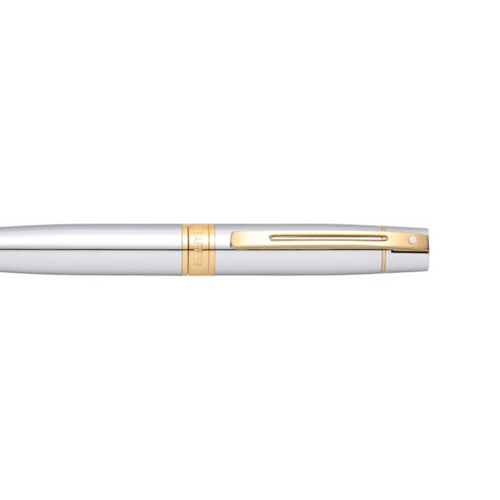 Sheaffer 300 E9342 Bright Chrome With Gold Trims Ballpoint Pen (WW30) — Sheaffer ballpoint pen — reliable smooth-writing everyday pen, at Cityluxe Singapore