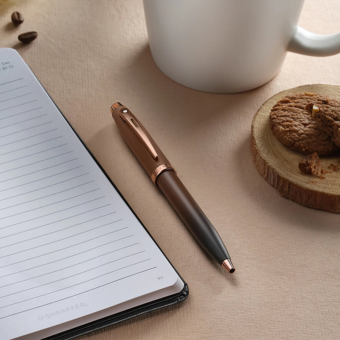 Sheaffer 100 E9374 Coffee Edition With PVD  Trims Ballpoint Pen (WW30 Coffee) — Sheaffer ballpoint pen — reliable smooth-writing everyday pen, at Cityluxe Singapore