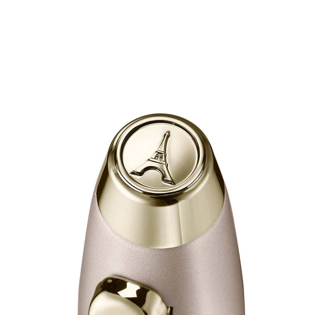 Sheaffer 100 Emily in Paris 9377 Champagne Gold Ballpoint Pen with Champagne Gold Trims and Bow-Shaped Clip Emblem — Sheaffer ballpoint pen — reliable smooth-writing everyday pen, at Cityluxe Singapor