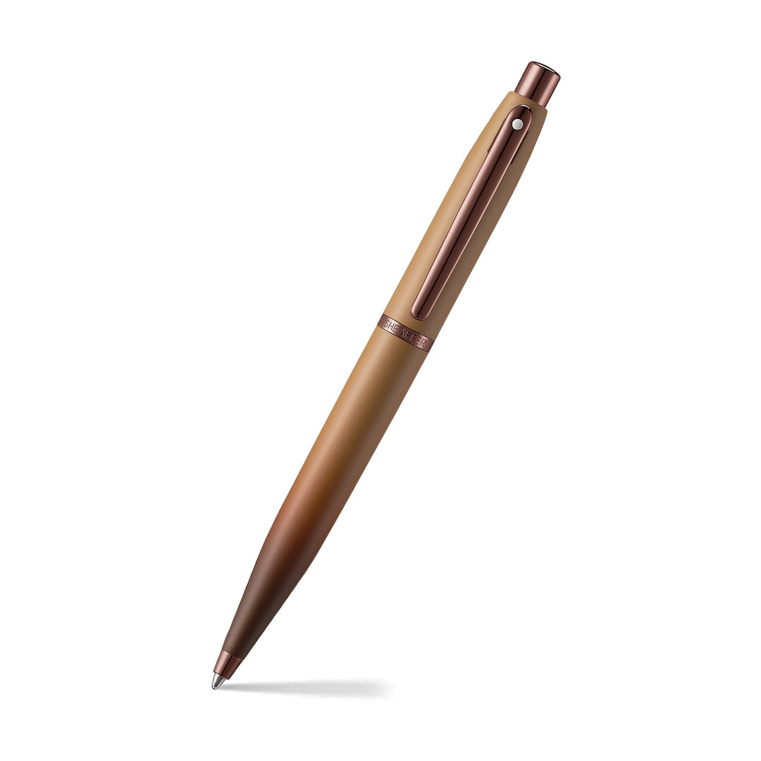 Sheaffer VFM E9428 Coffee Edition Matt Brown  With Regal Brown PVD Trims Ballpoint Pen (WW31 Coffee) — Sheaffer ballpoint pen — reliable smooth-writing everyday pen, at Cityluxe Singapore