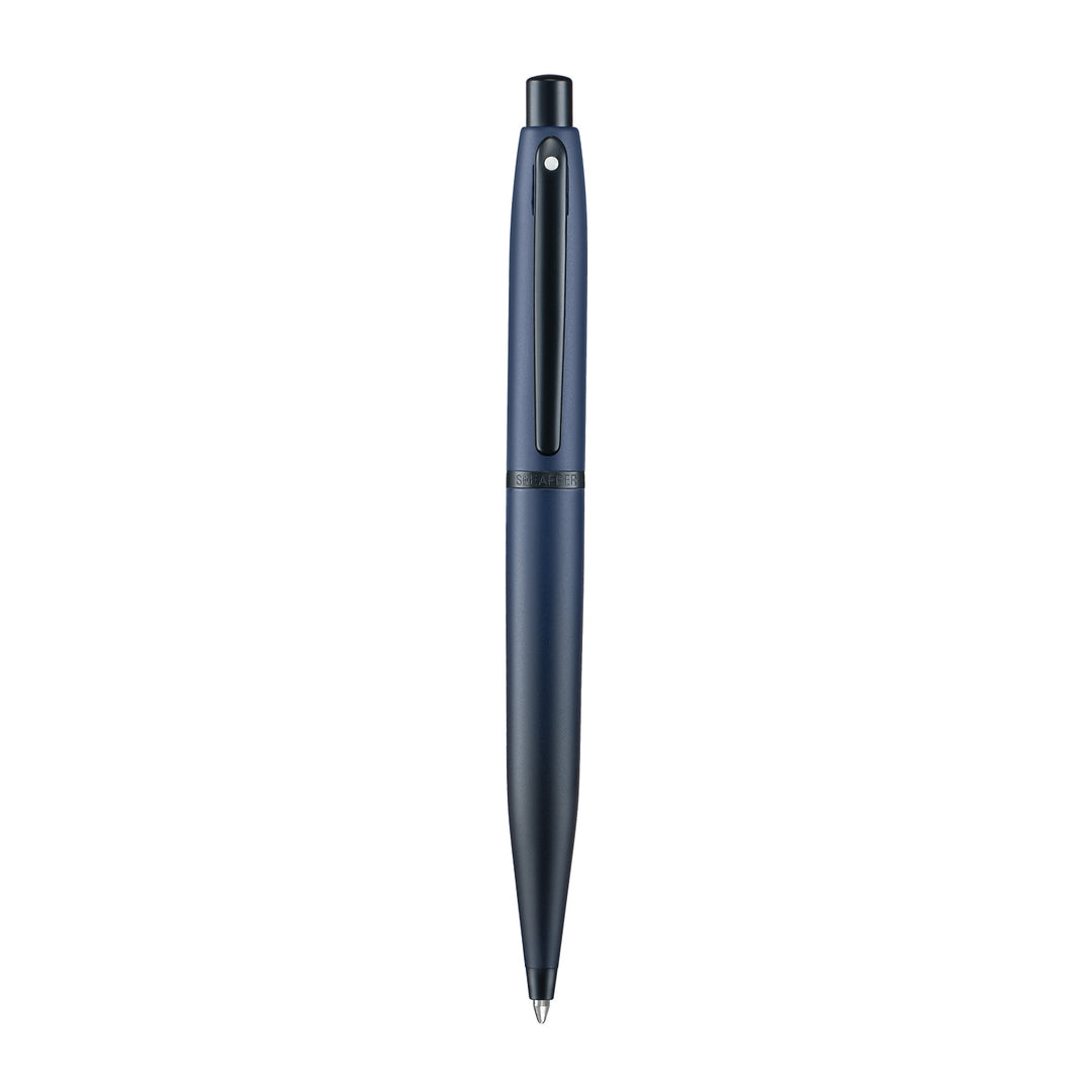 Sheaffer VFM 9429 Matt Blue  With Matt Black PVD Trims Ballpoint Pen (WW31) — writing at an angle