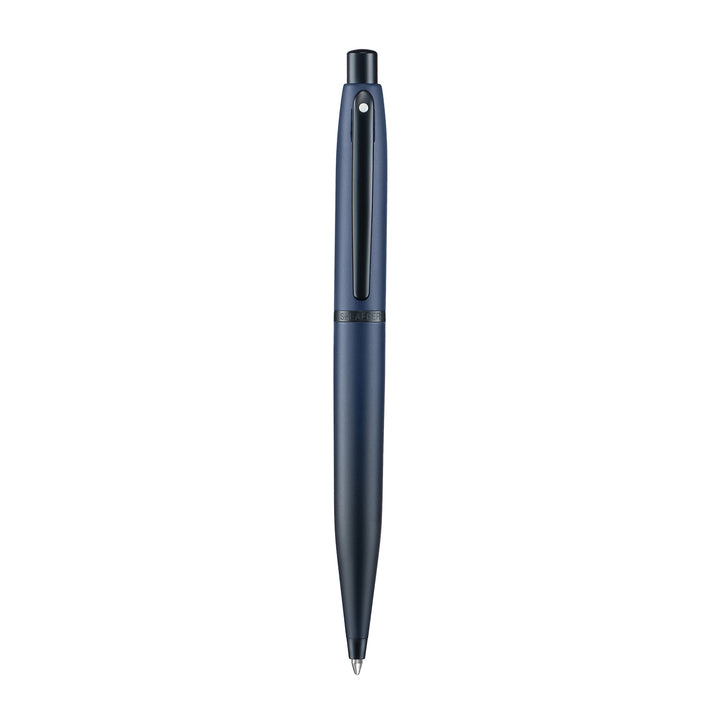 Sheaffer VFM 9429 Matt Blue  With Matt Black PVD Trims Ballpoint Pen (WW31) — writing at an angle