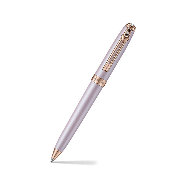Sheaffer Emily in Paris Prelude Mini 9810 Pastel Pink Ballpoint Pen and PVD Rose Gold Trims with Heart Emblem and Swarovsk…