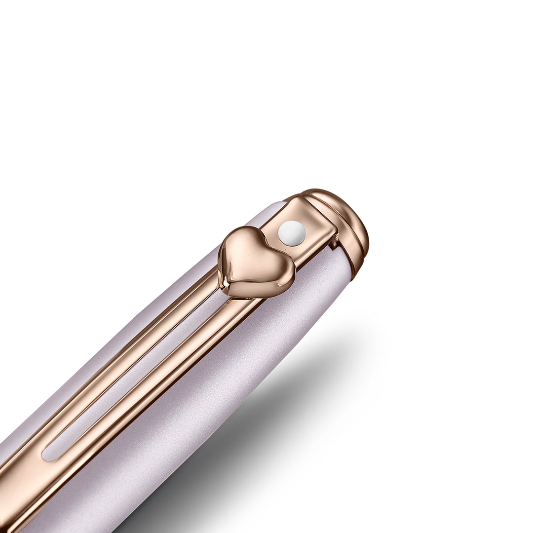 Sheaffer Emily in Paris Prelude Mini 9810 Pastel Pink Ballpoint Pen and PVD Rose Gold Trims with Heart Emblem and Swarovsk…