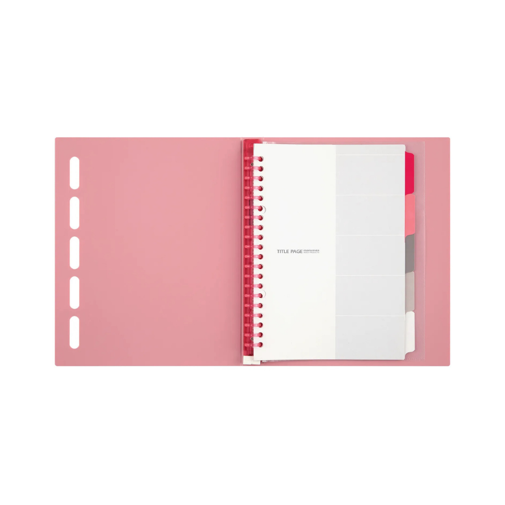 Maruman A5 Binder Clarte Pink — side view