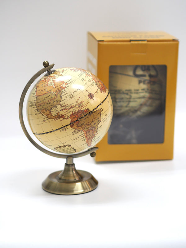 Luxo Antique Globe, Copper Metal Base - 14cm — front view