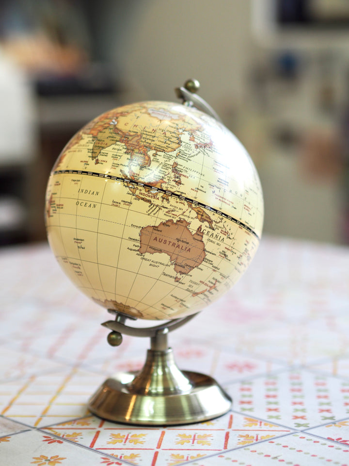 Luxo Antique Globe, Copper Metal Base - 14cm — angle view
