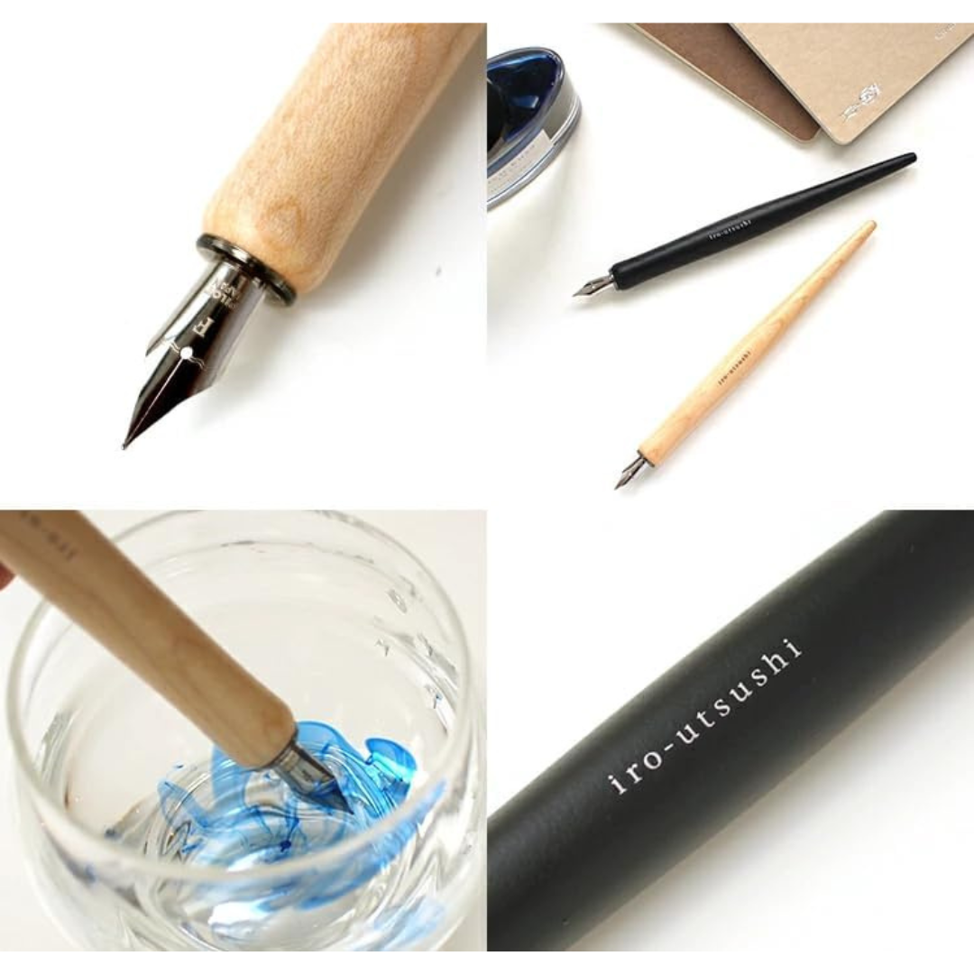 Pilot Iro-Utsushi Dip Fountain Pen - ECRU Wood — barrel detail
