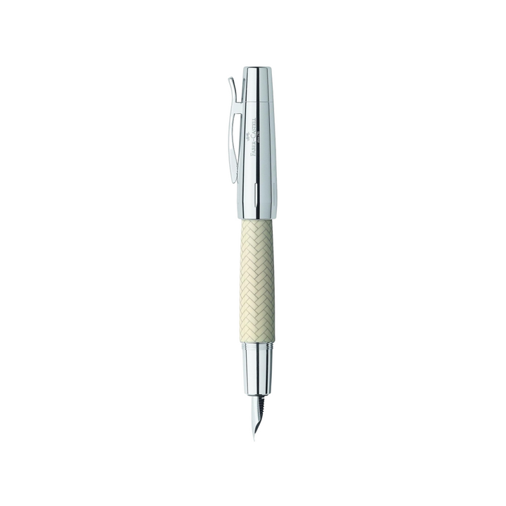 Faber-Castell E-Motion Resin Fountain Pen - Parquet Ivory — nib close-up