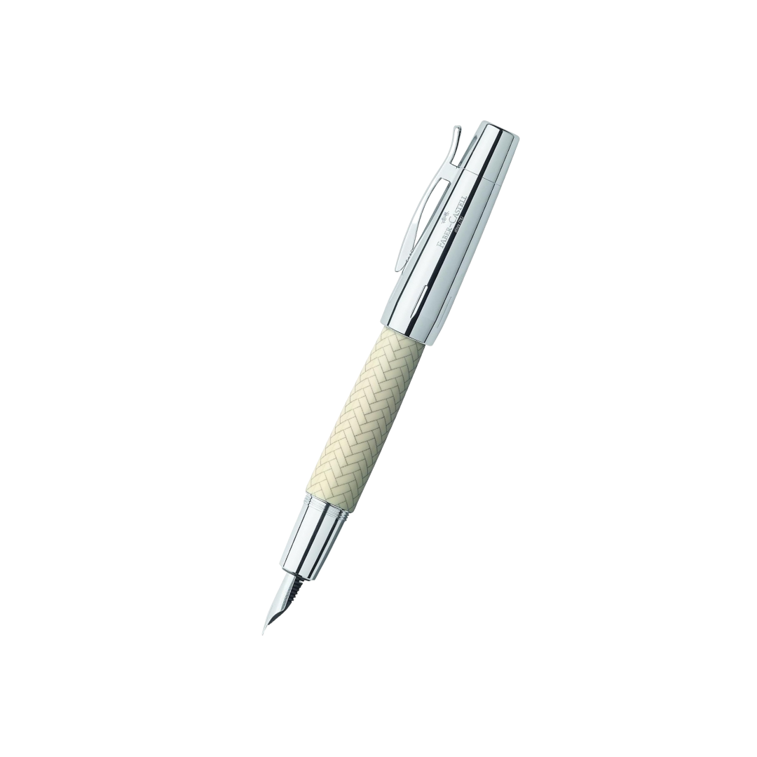 Faber-Castell E-Motion Resin Fountain Pen - Parquet Ivory — capped
