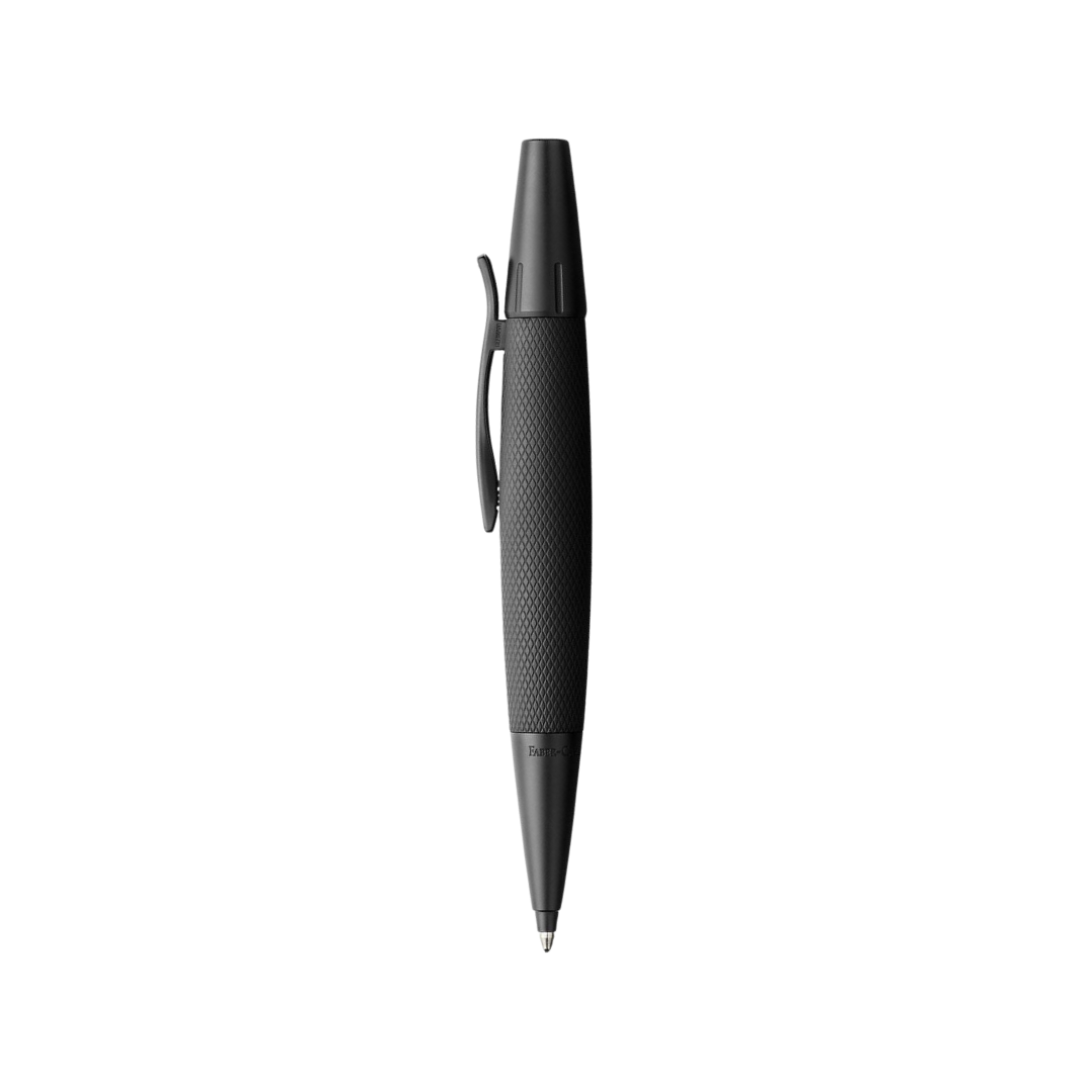 Faber-Castell E-Motion Ballpoint Pen Pure Black Anodized Aluminum — Faber-Castell ballpoint pen — reliable smooth-writing everyday pen, at Cityluxe Singapore
